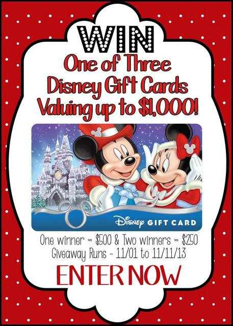 $1000 Disney Gift Cards Giveaway
