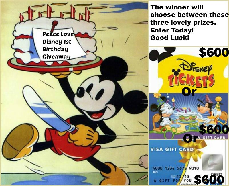 Peace Love Disney 1st Birthday Giveaway ($600)
