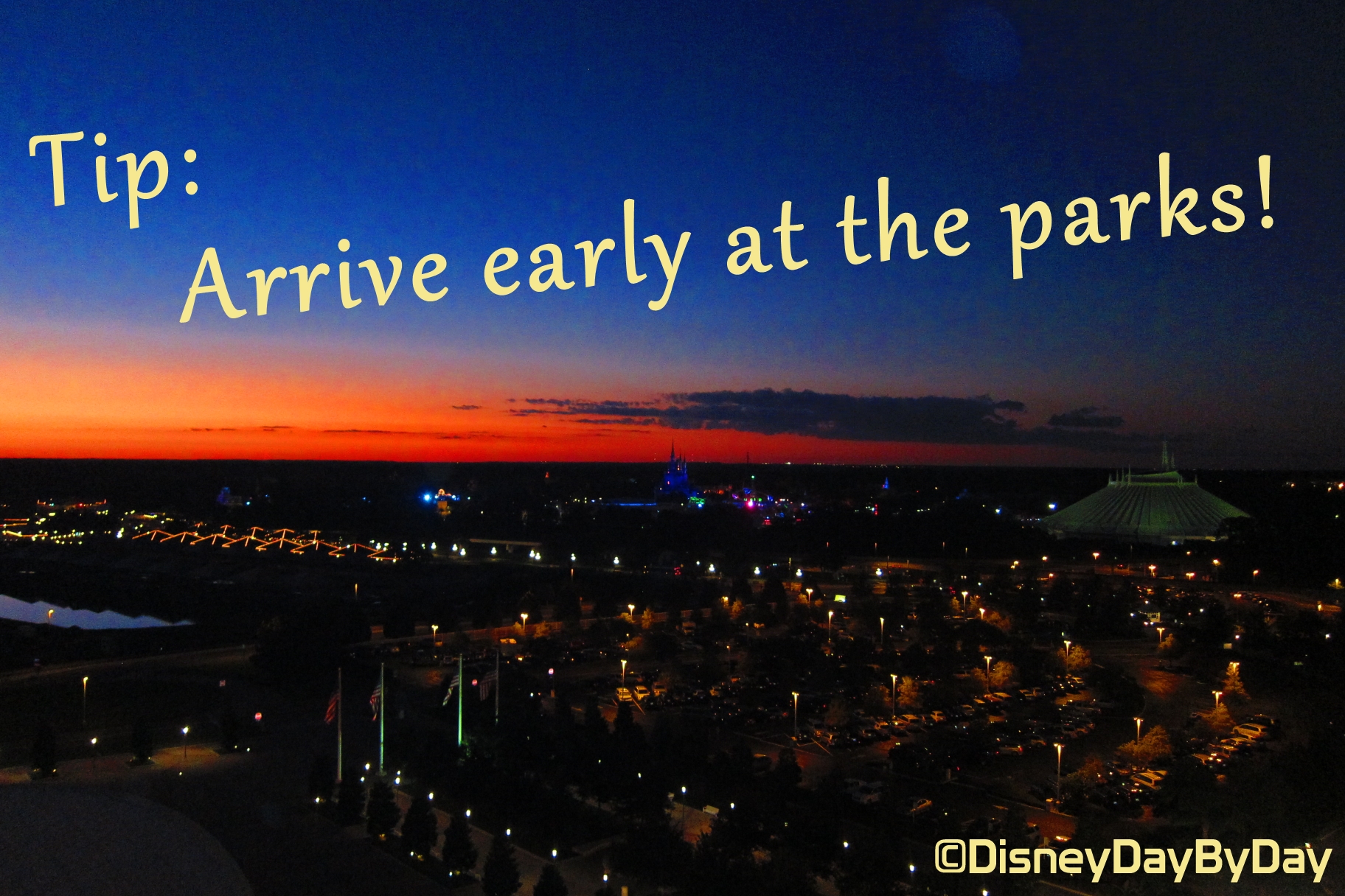 Minnie Tips Monday:  Arrive Early at the Parks